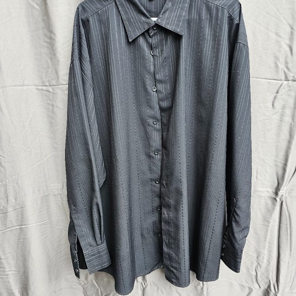 Black dressy casual long sleeved shirt - Picture 1 of 3